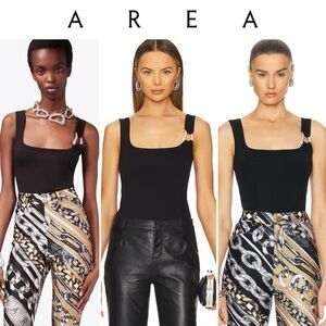 AREA Crystal Link Tank Top in Black Sz M NWT 398$